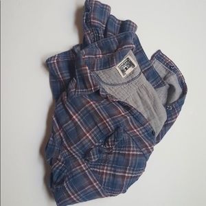 Red and blue converse flannel